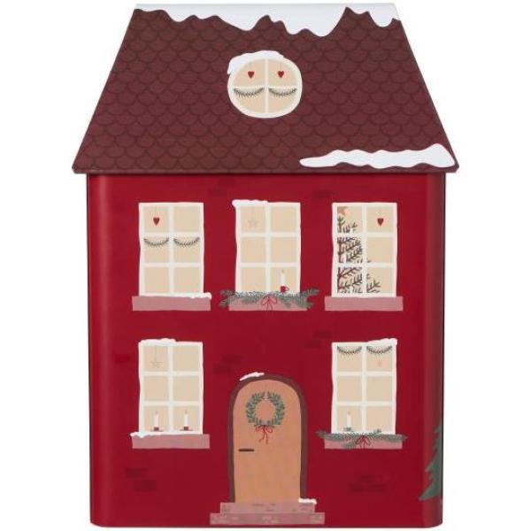 Gebäckdose *Weihnachtshaus* rot