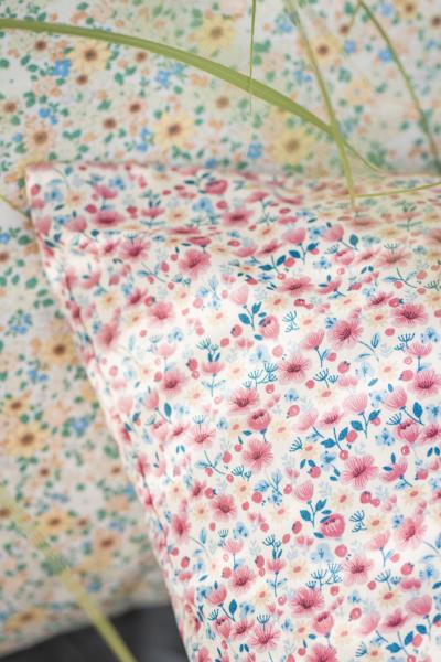 Kissenbezug *rosa-beige-blaue Blumen*