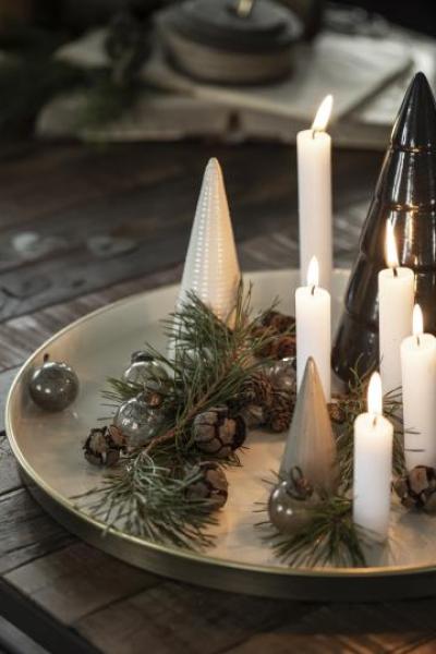 Tannenbaum *quergerillt* 16,5 cm weiß