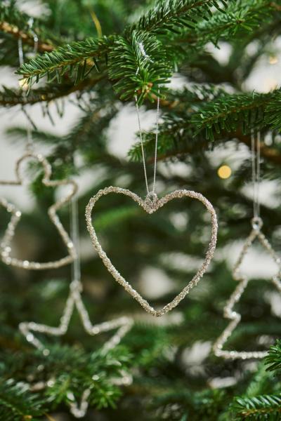 Weihnachtsschmuck *Glitter* silber