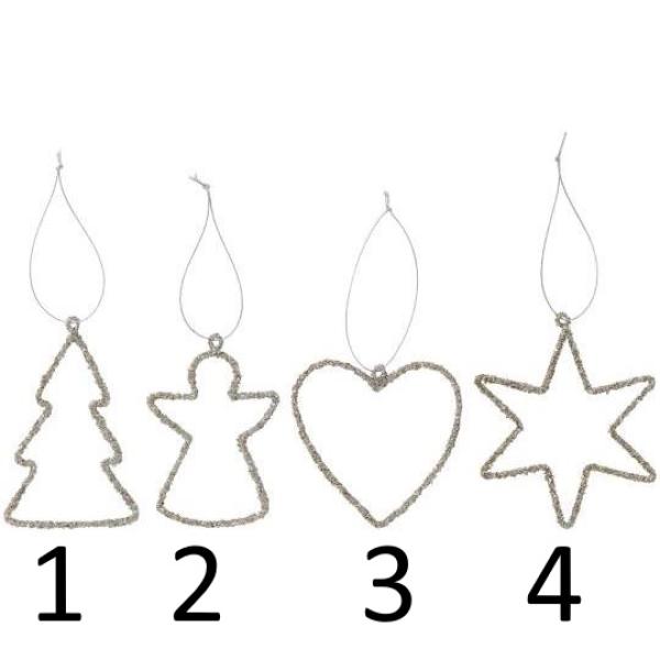 Weihnachtsschmuck *Glitter* silber