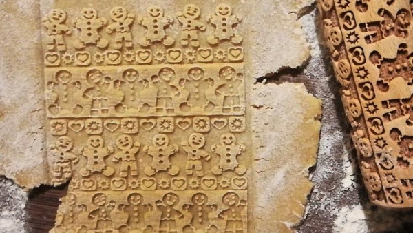 Nudelholz graviert *Lebkuchenmännchen* klein