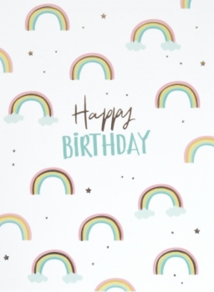 Postkarte *Happy Birthday-Regenbogen*