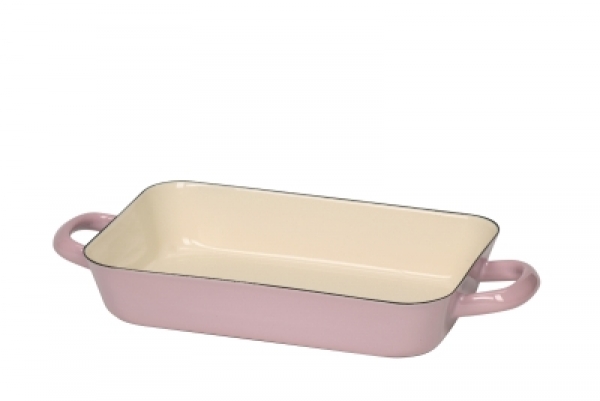 Emaille Auflaufform mit Henkel *rosa* 26cm