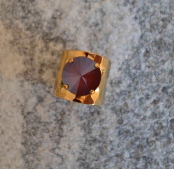 Ring *rund* gold-bordeaux