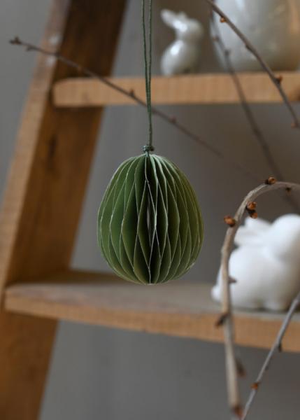 Anhänger Papier-Ei *DJUPDALEN* grün