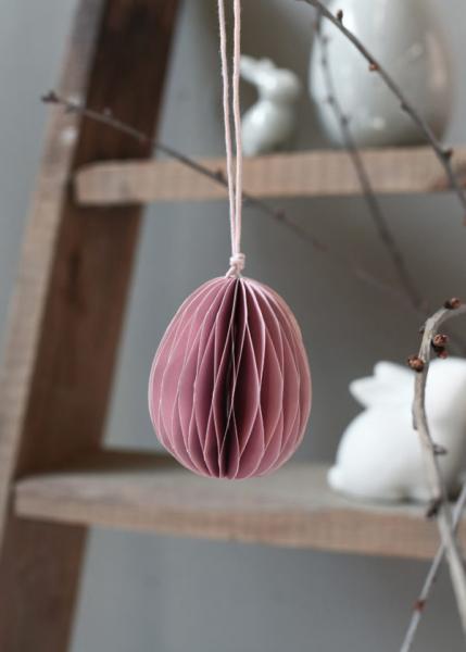 Anhänger Papier-Ei *DJUPDALEN* rosa