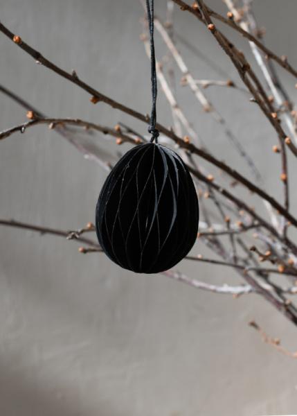 Anhänger Papier-Ei *DJUPDALEN* schwarz