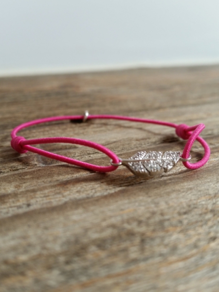 Armband *Leaf* silber/pink