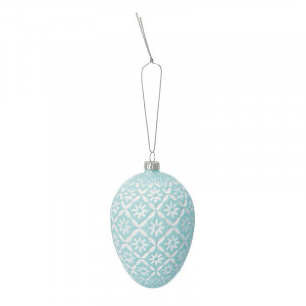 Anhänger Osterei *Flower* pale blue