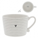 Mug white *Stripe & Heart* black