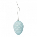 Anhänger Osterei *Flower* pale blue
